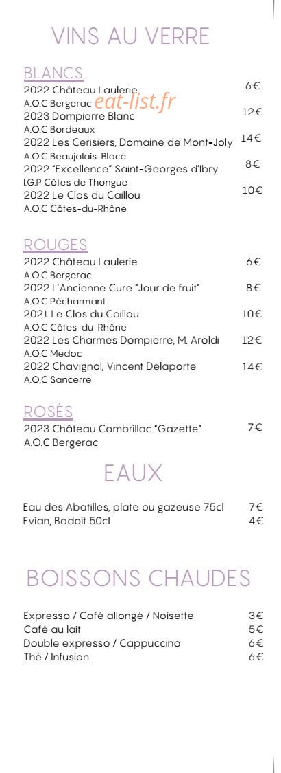 Le Bistro des Glycines — carte page 4