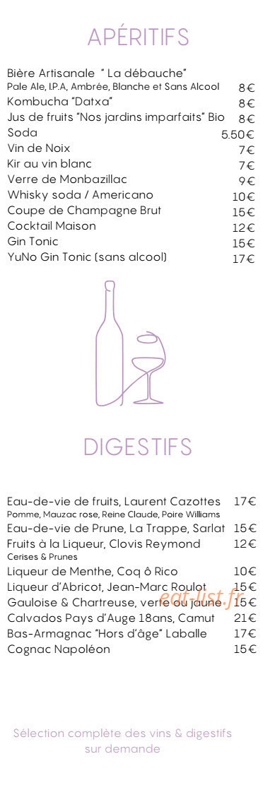 Le Bistro des Glycines — carte page 6