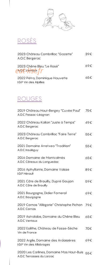 Le Bistro des Glycines — carte page 3