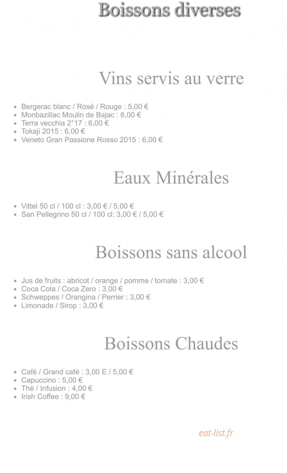 Le restaurant Au Vieux Moulin — carte page 11