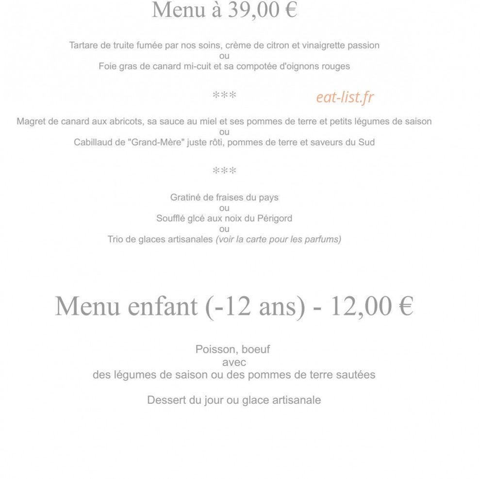 Le restaurant Au Vieux Moulin — carte page 2