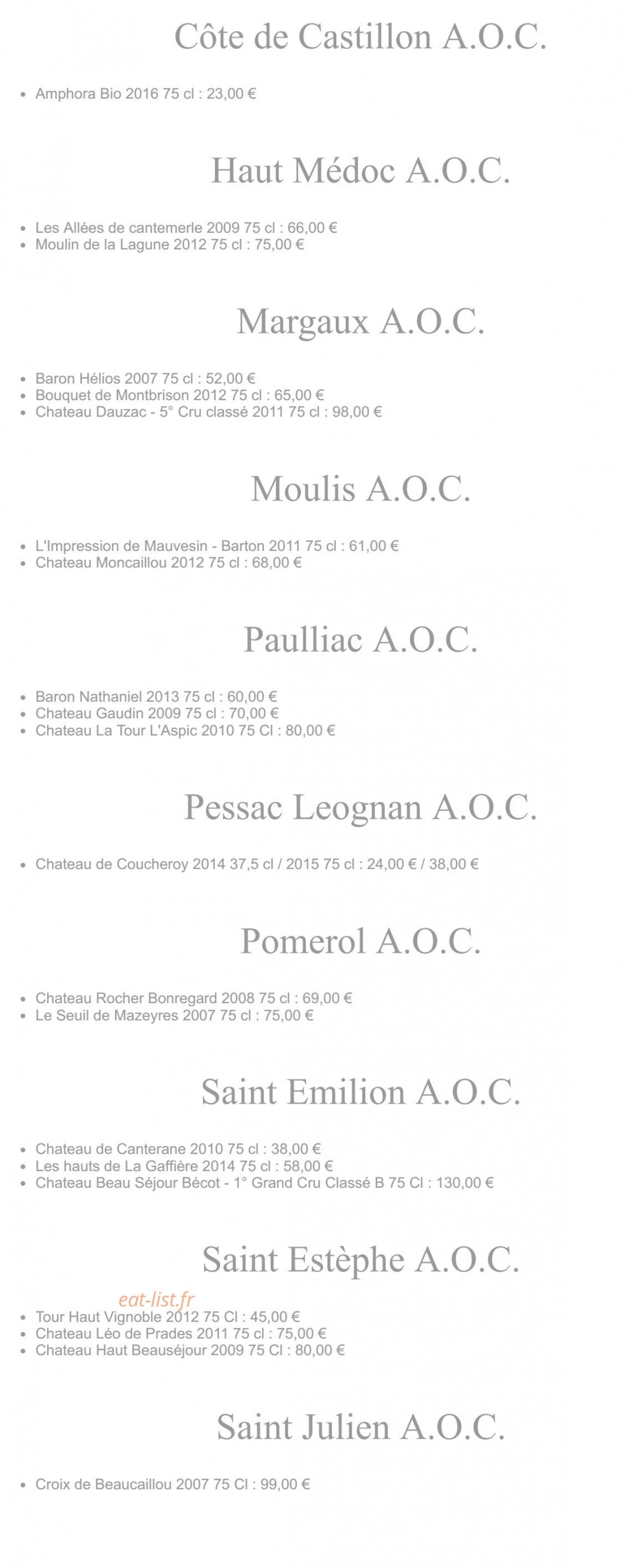 Le restaurant Au Vieux Moulin — carte page 8