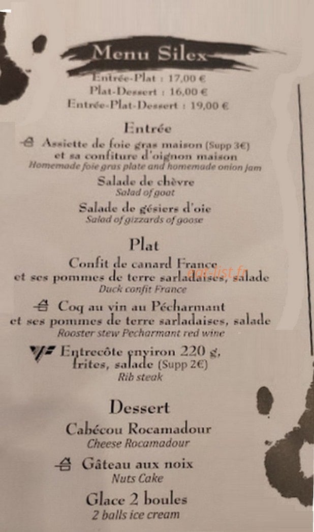 Le Silex — carte page 1