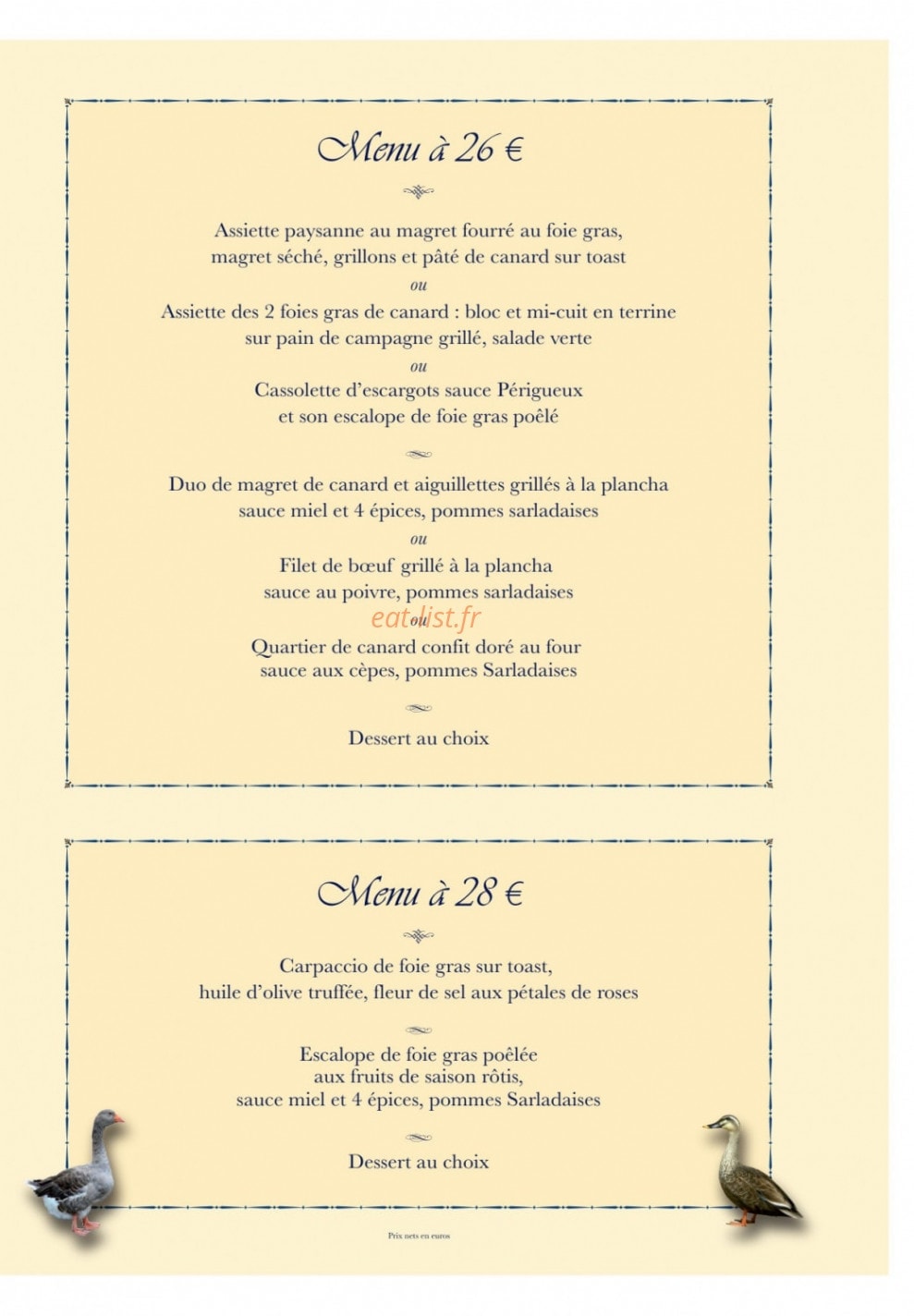 Auberge La Ferme Du Brusquand — carte page 3