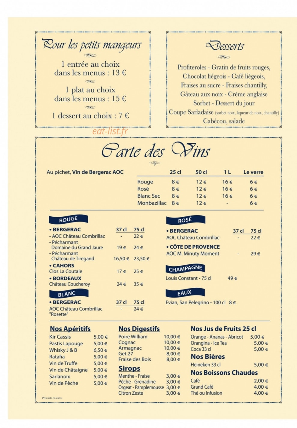 Auberge La Ferme Du Brusquand — carte page 4