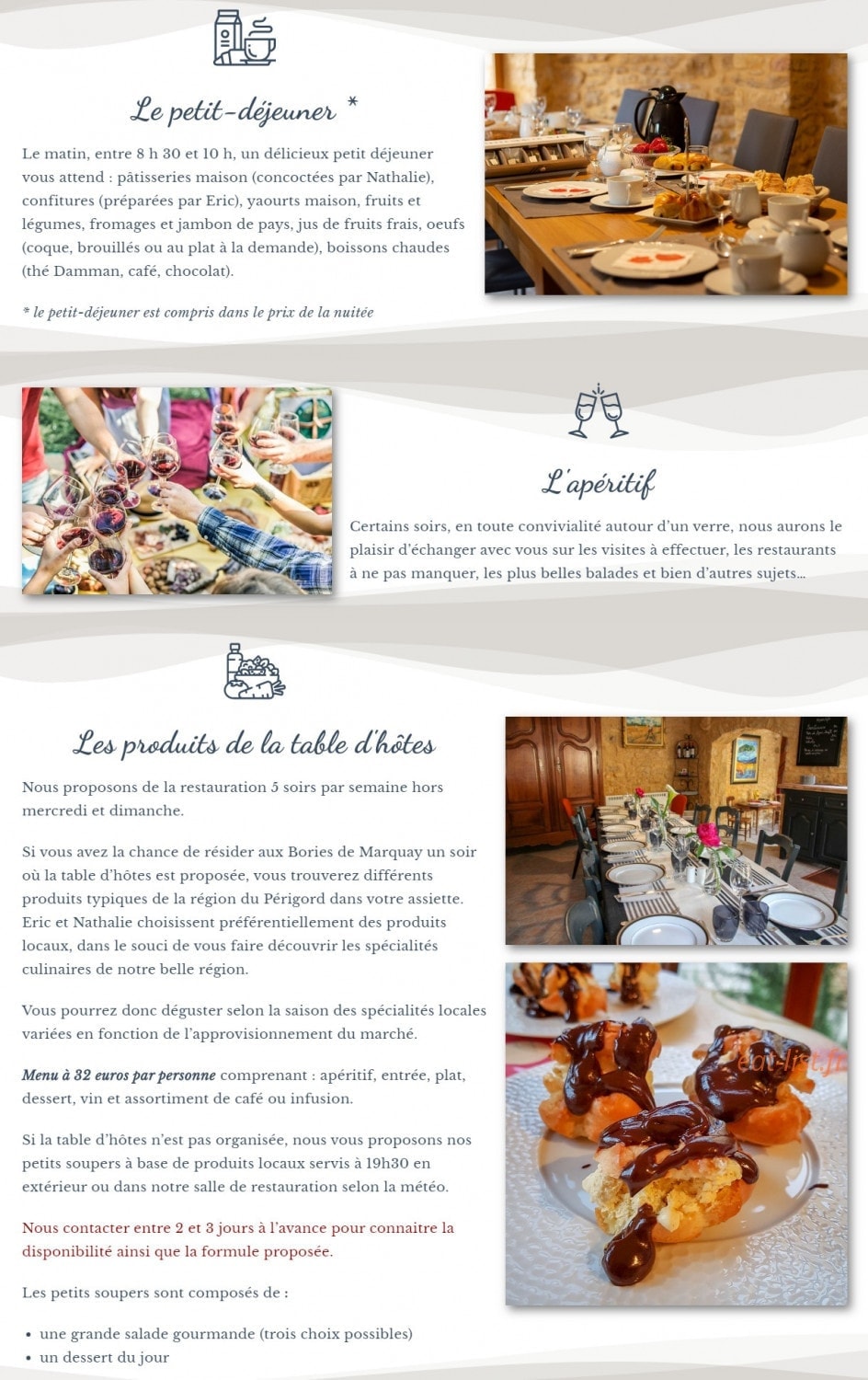 Aux Bories de Marquay — carte page 1
