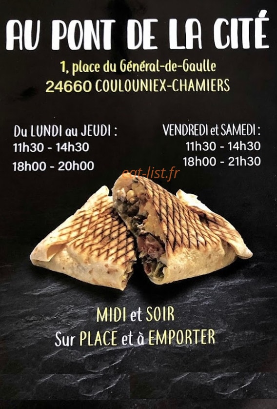 Carte et menu Au Pont De La Cité Coulounieix-Chamiers