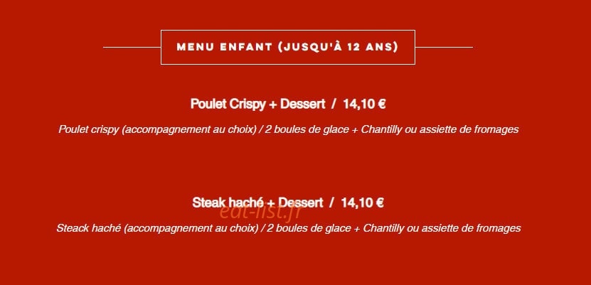 Carte et menu de Le Cercle des Pandas à Notre Dame de Sanilhac — Les menus enfant