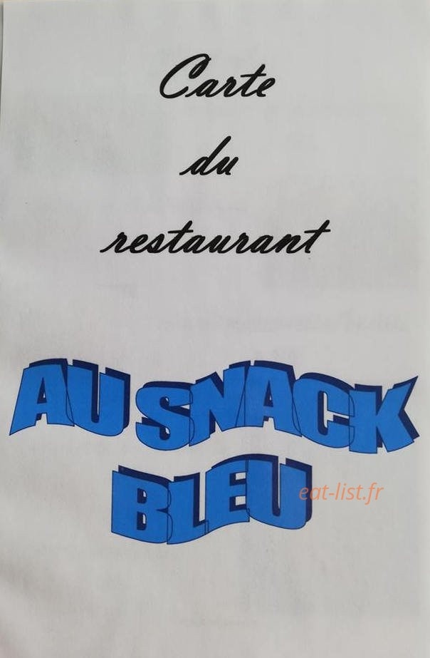 Au Snack Bleu — carte page 1