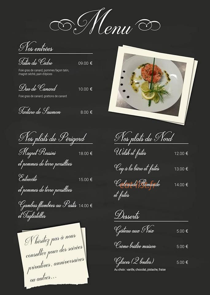 Le Cedre Vert — carte page 1