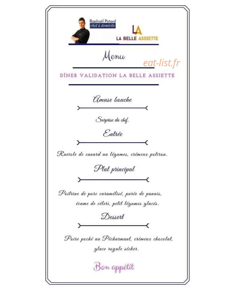 la belle assiette — carte page 1