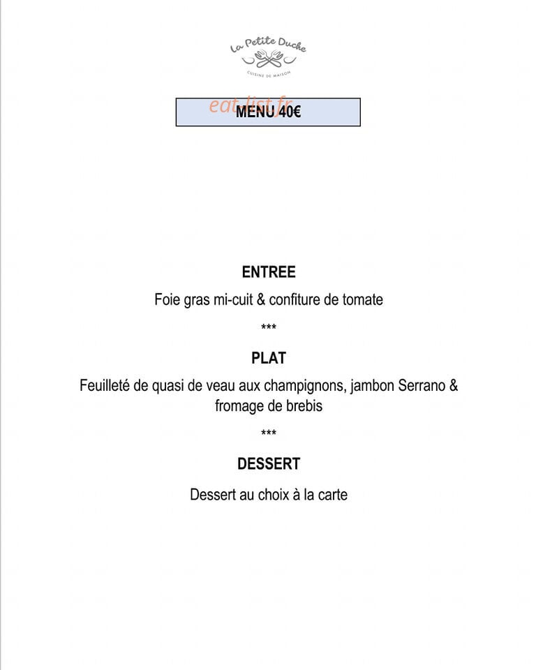 La Petite Duche — carte page 2