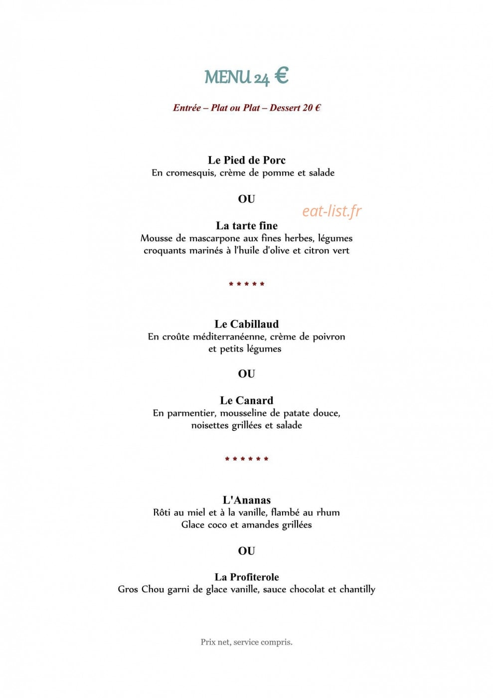 Ô Petit Gavroche — carte page 2