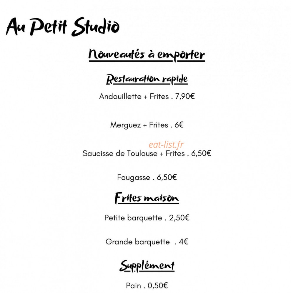 Au Petit Studio — carte page 1