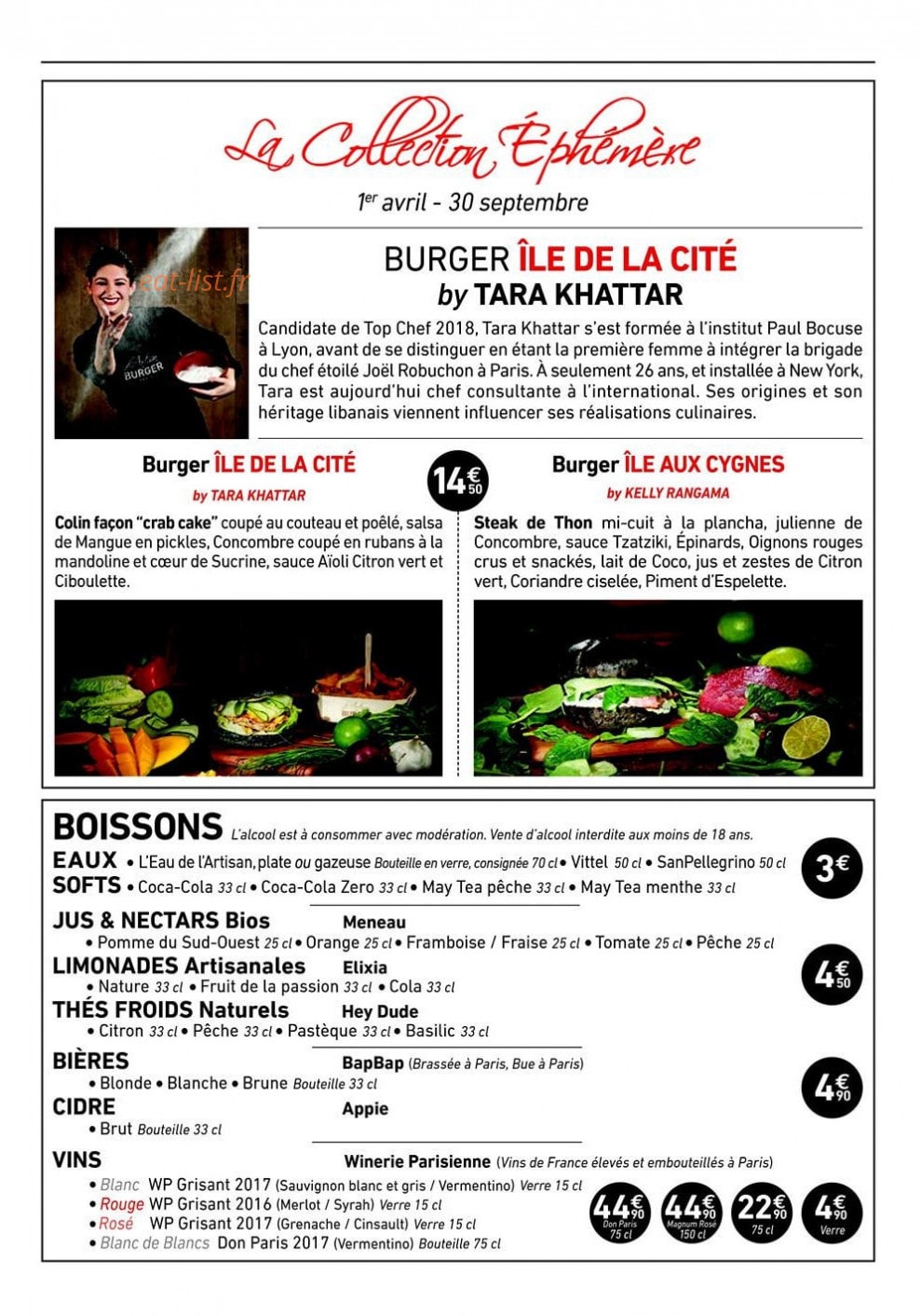 L'Artisan du Burger — carte page 2
