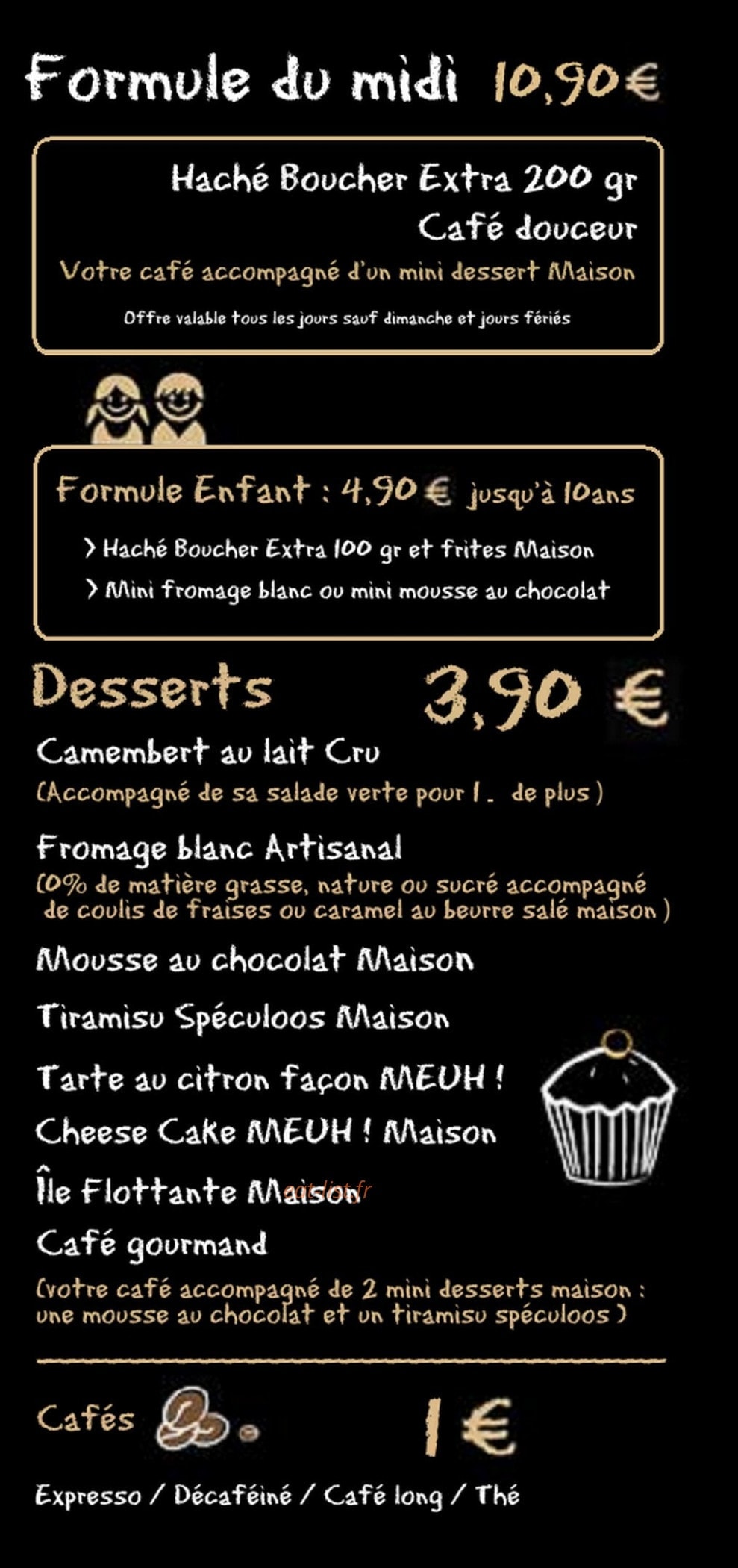 Carte et menu de Meuh à Boulazac Isle Manoire — Formule du jour