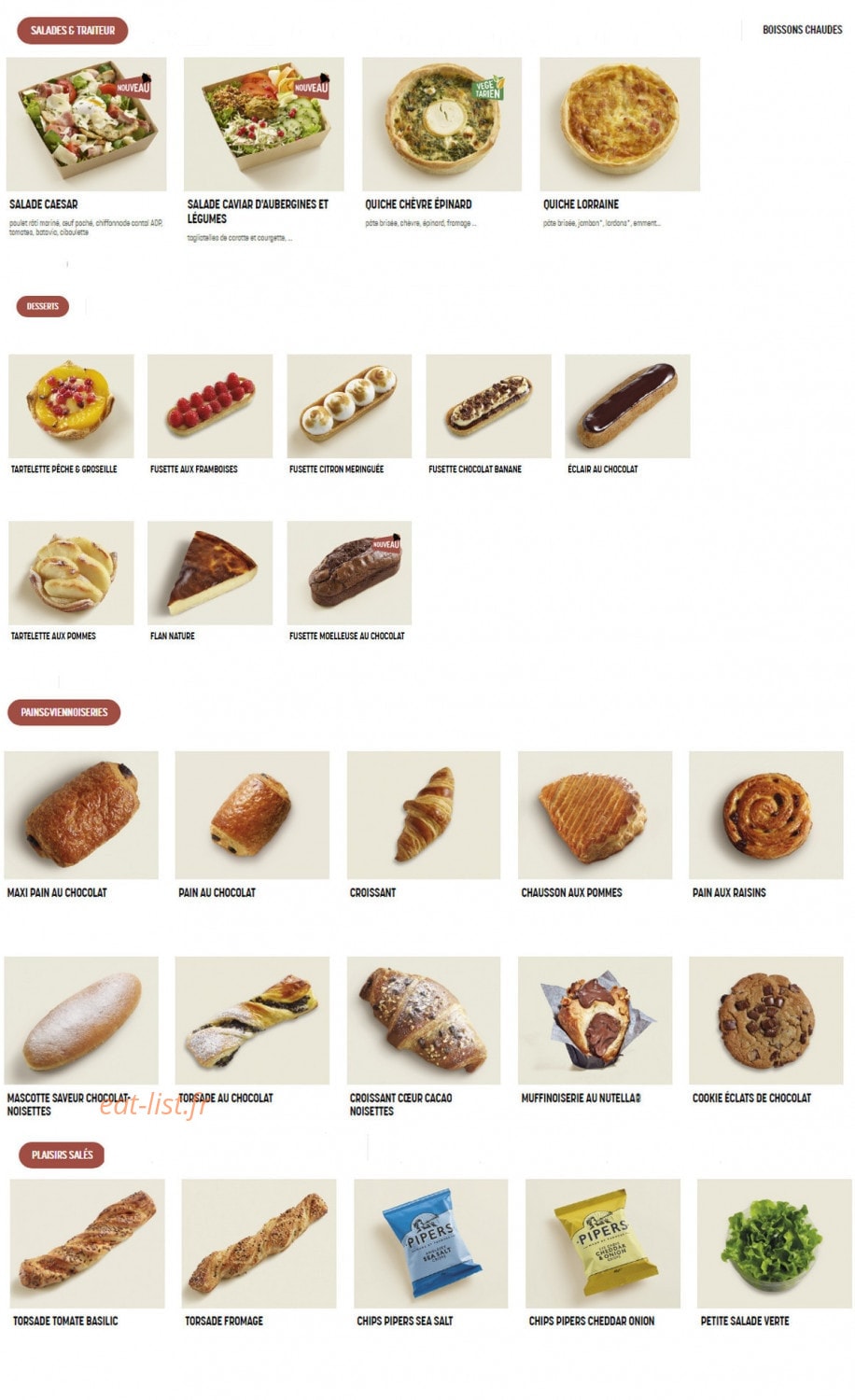 Brioche Dorée — carte page 2