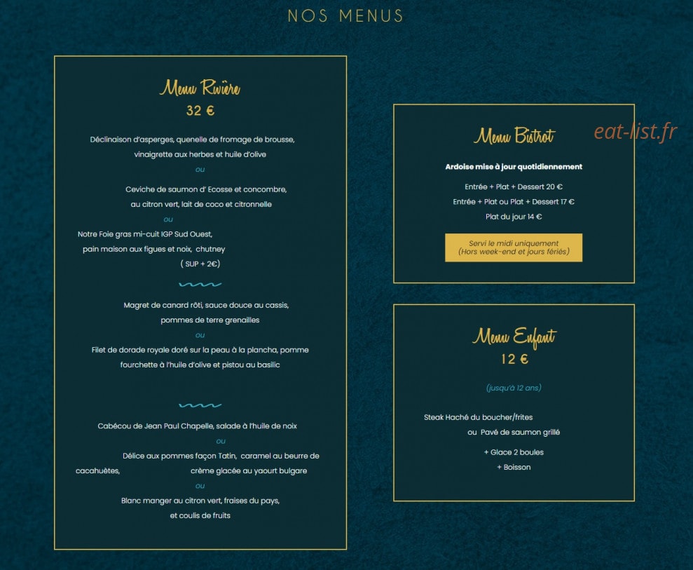 Le Café Rivière — carte page 2
