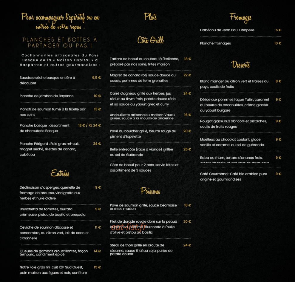 Le Café Rivière — carte page 1