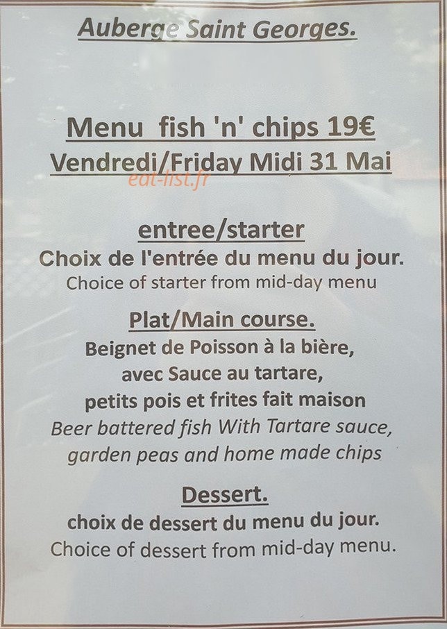 Auberge saint georges — carte page 1
