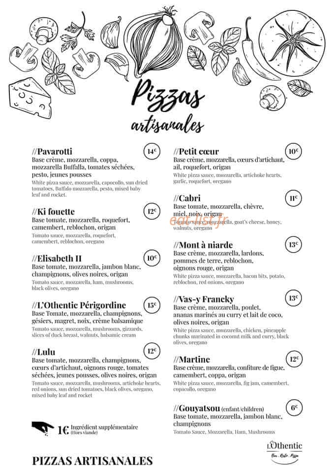 L'Othentic — carte page 1