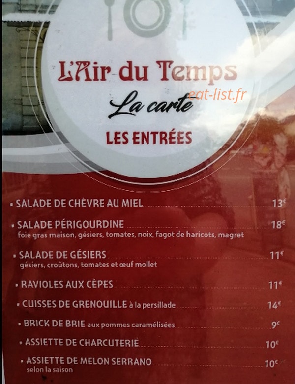 L'air du Temps — carte page 2