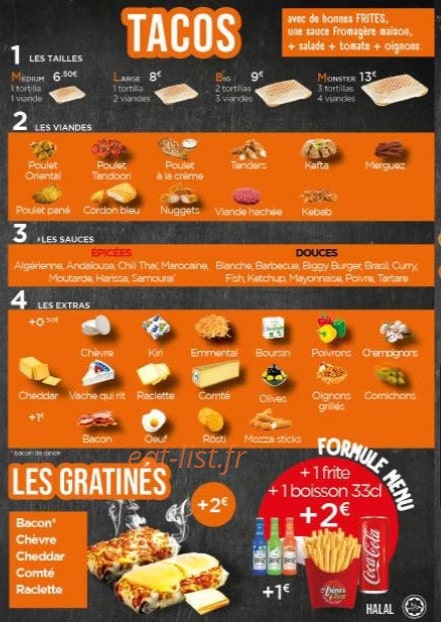 Arènes food — carte page 2