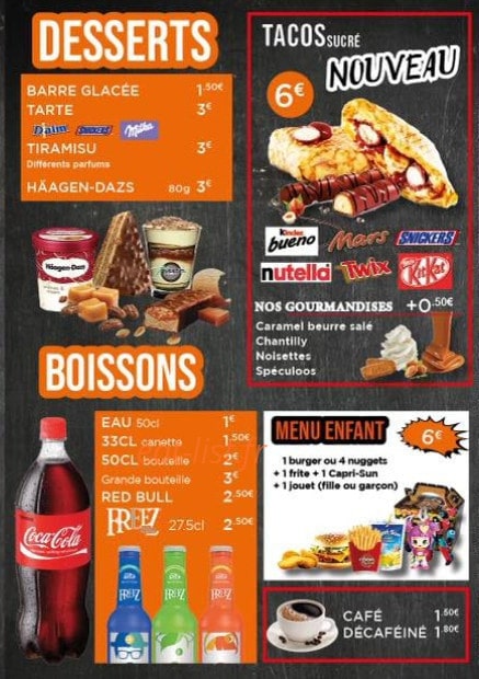 Arènes food — carte page 6