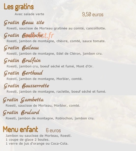Au Vieux Comtois — carte page 5