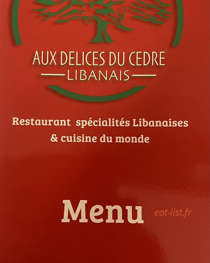 Aux delices du cedre — carte page 1