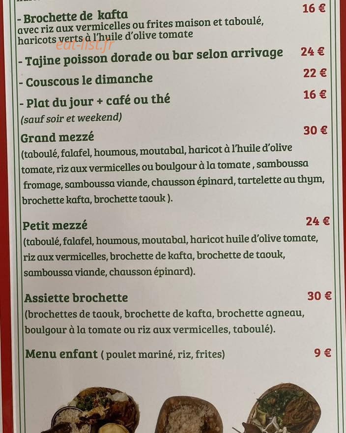 Aux delices du cedre — carte page 3