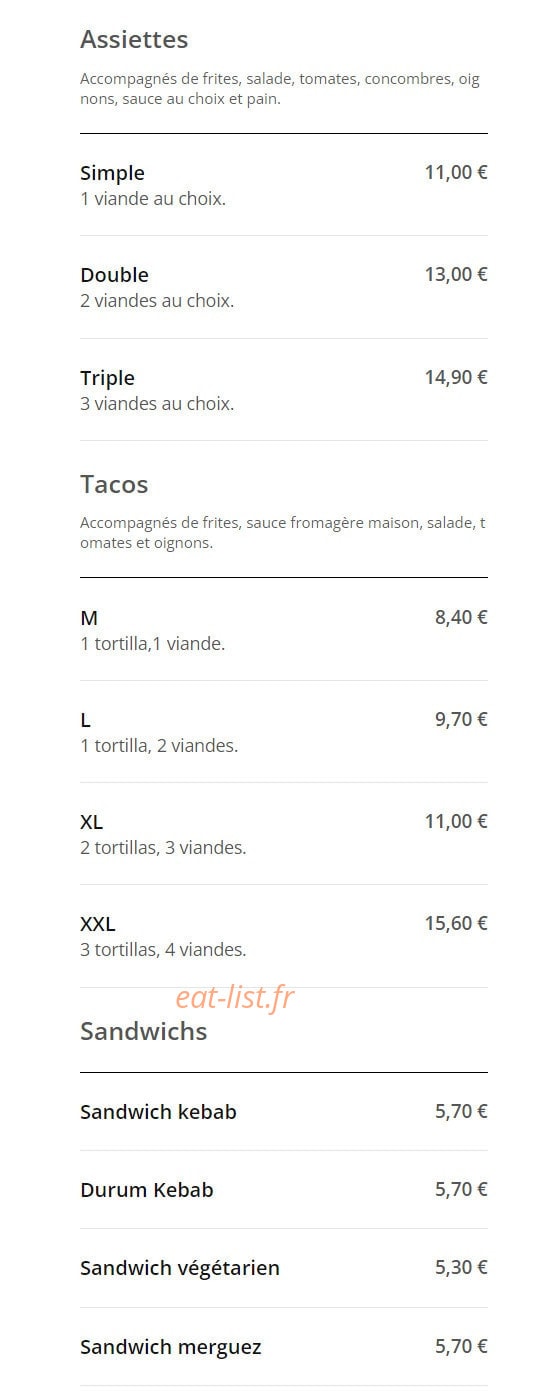 Best Food — carte page 2