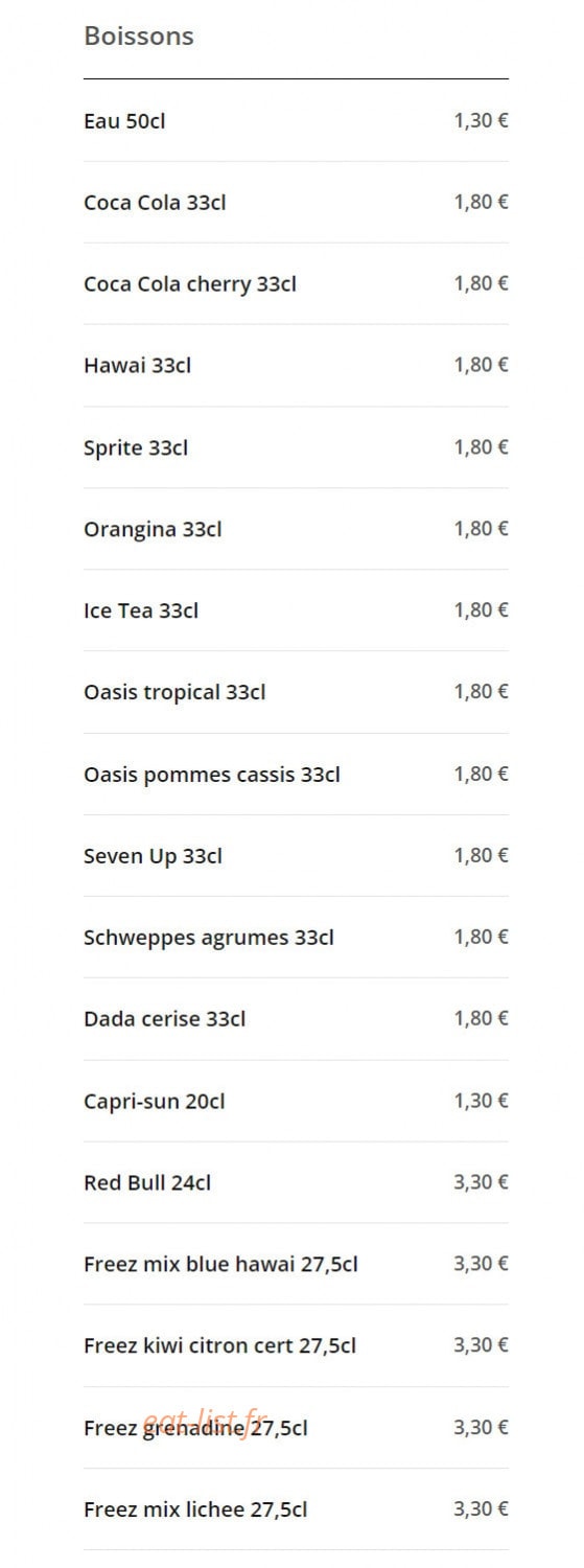 Best Food — carte page 5