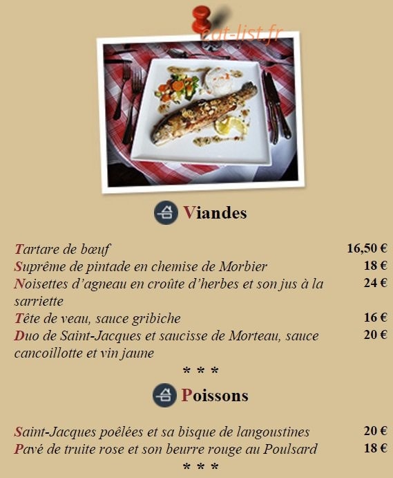 Bistrot La Charrette — carte page 7