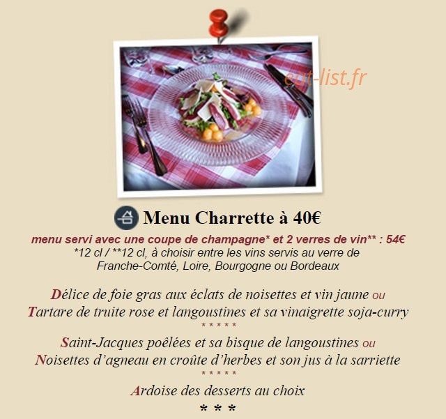 Bistrot La Charrette — carte page 4
