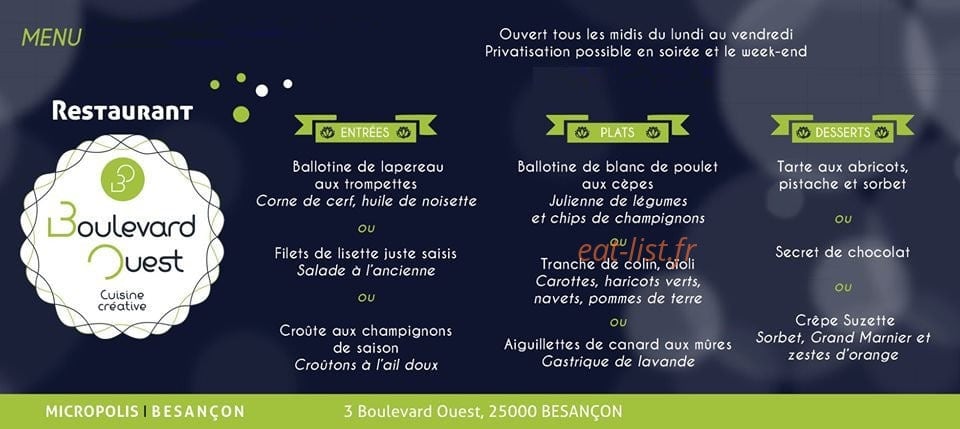 Boulevard Ouest — carte page 1