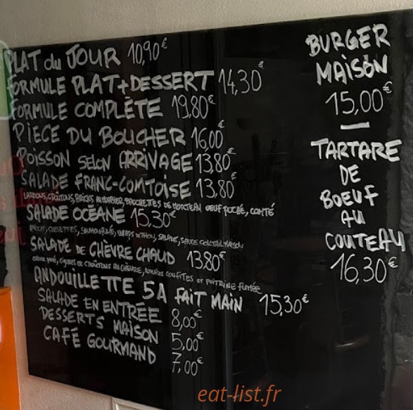 Brasserie du Globe — carte page 1