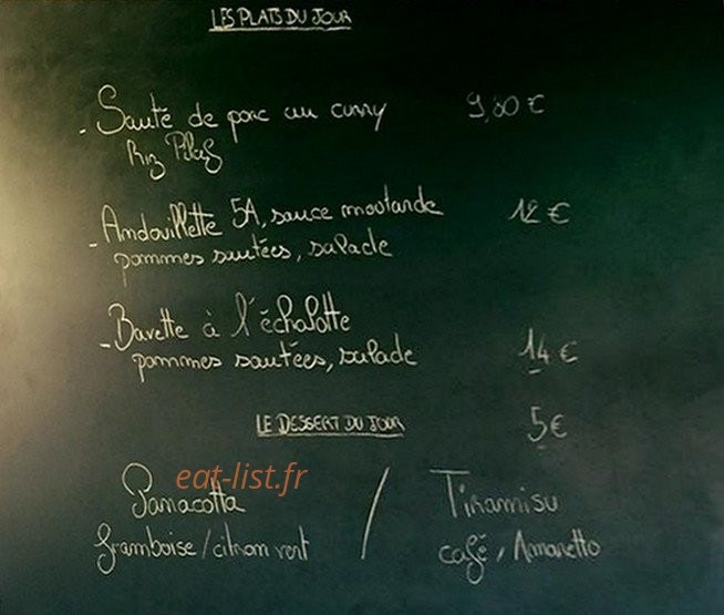 Brasserie Granvelle — carte page 1