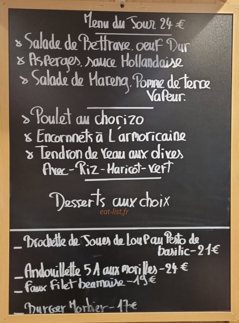 Brasserie Le Set — carte page 1