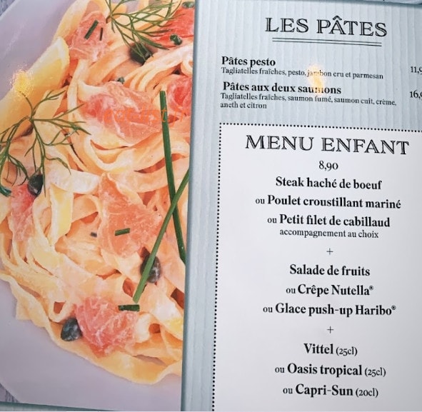 Brasserie Pasteur — carte page 1