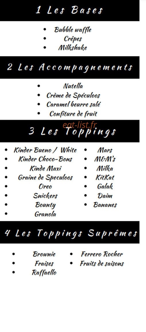 Bubble Waffle & Cie — carte page 1