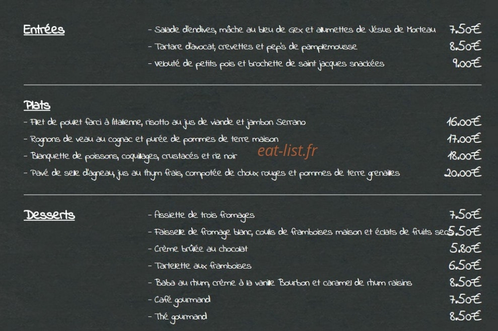 Café Vaîtes — carte page 2