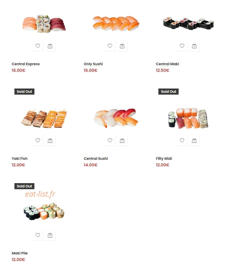 Central Sushi — carte page 12