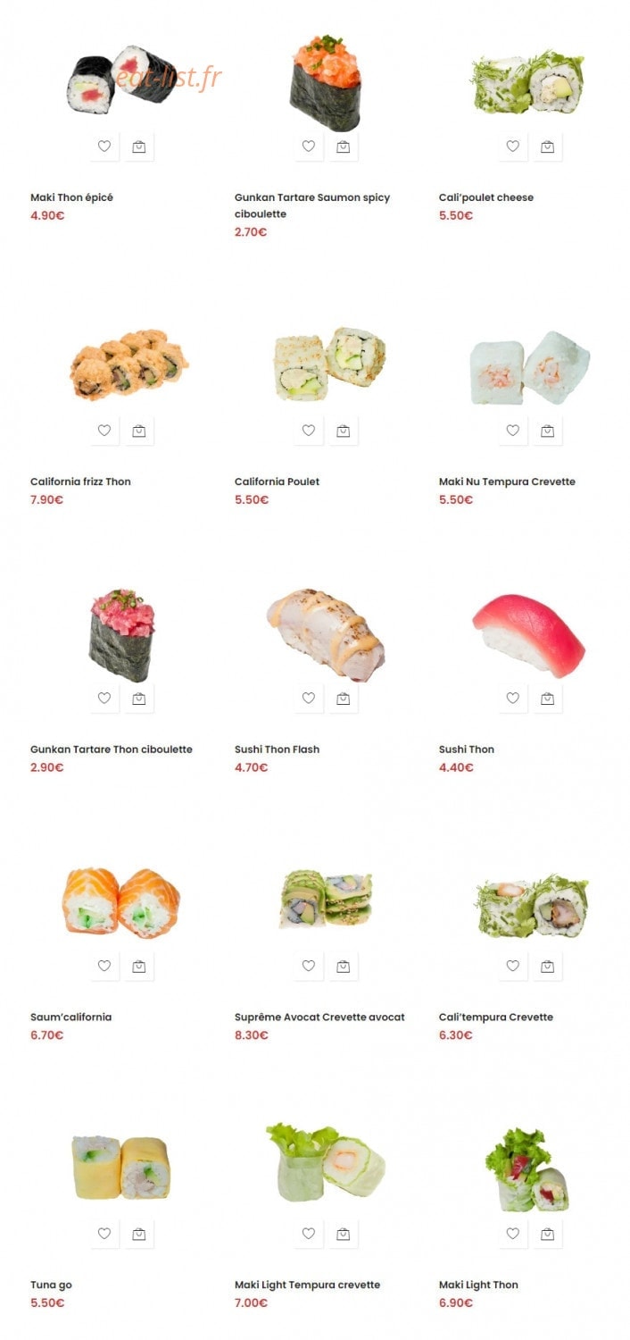 Central Sushi — carte page 8