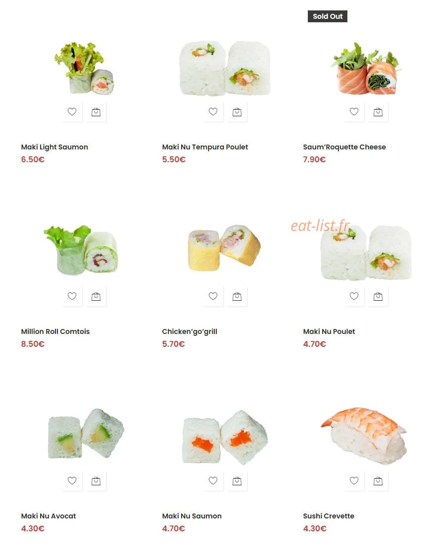 Central Sushi — carte page 9