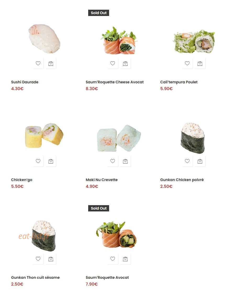 Central Sushi — carte page 10