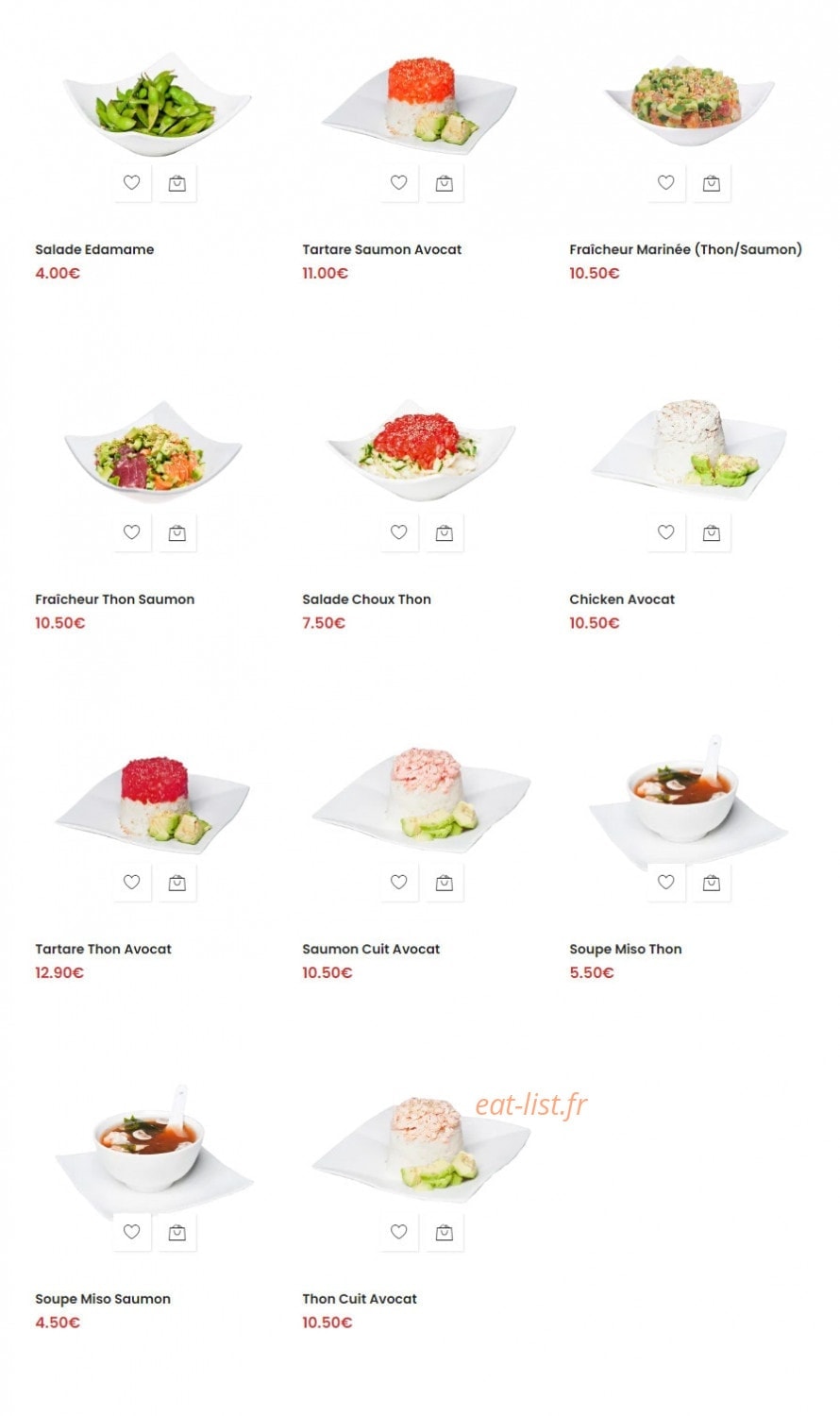Central Sushi — carte page 2