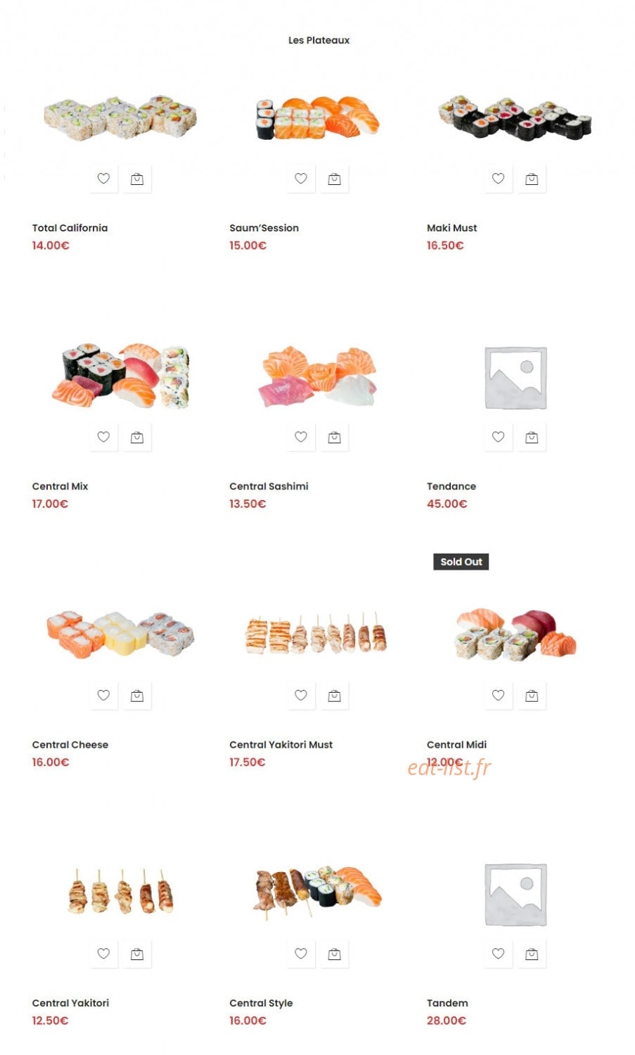 Central Sushi — carte page 11