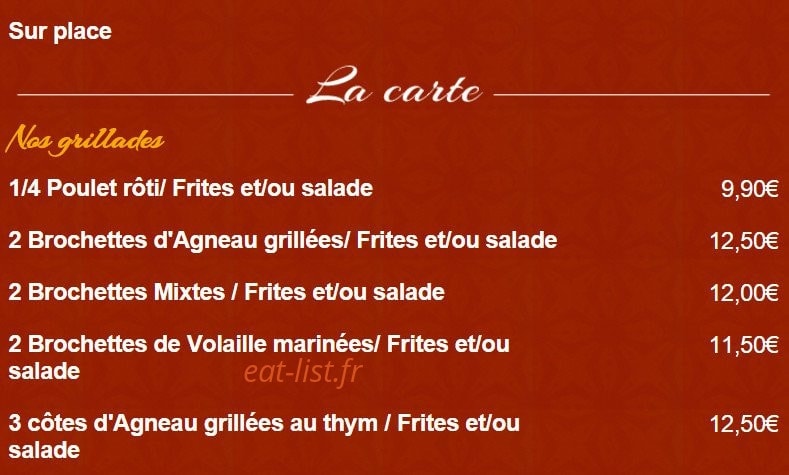Chez Achour — carte page 3