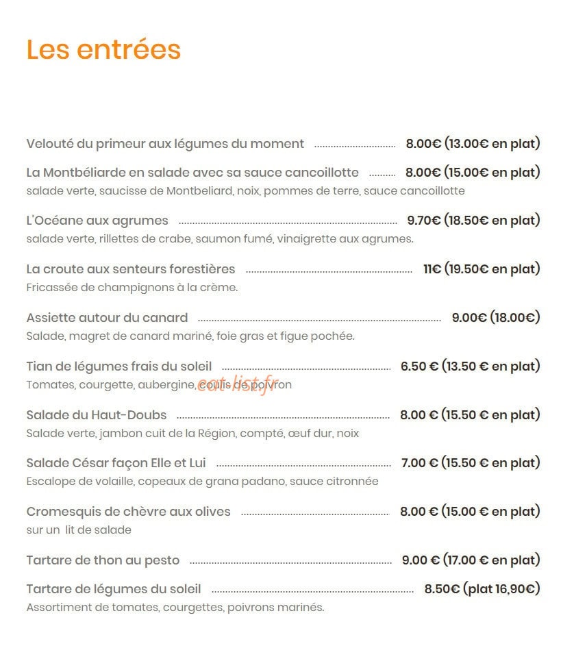 Chez Elle Et Lui — carte page 1